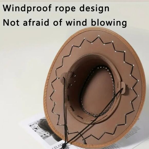 Stylish Light Coffee Cowboy Hat - Picture 5 of 5